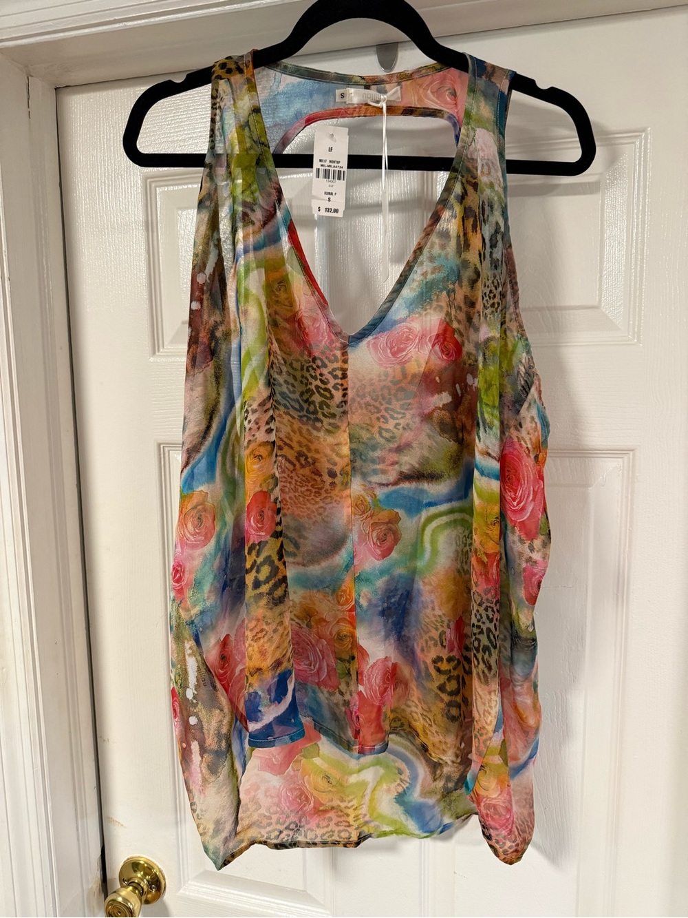 LF Multicolor Floral & Leopard Print V-Neck Camisole